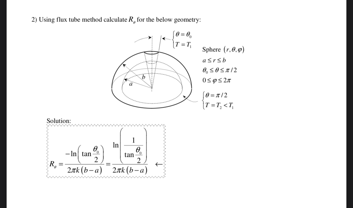 Using flux tube method calculate R for the below