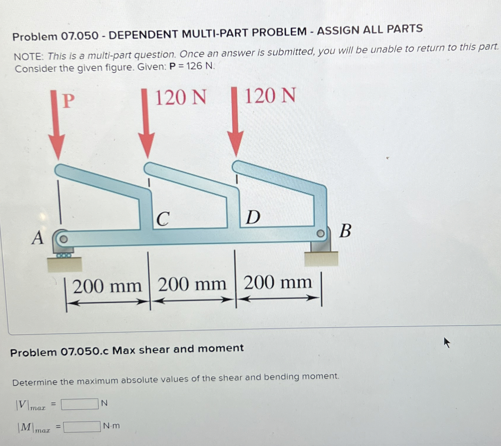 Problem 0 7 . 0 5 0 - DEPENDENT MULTI - PART
