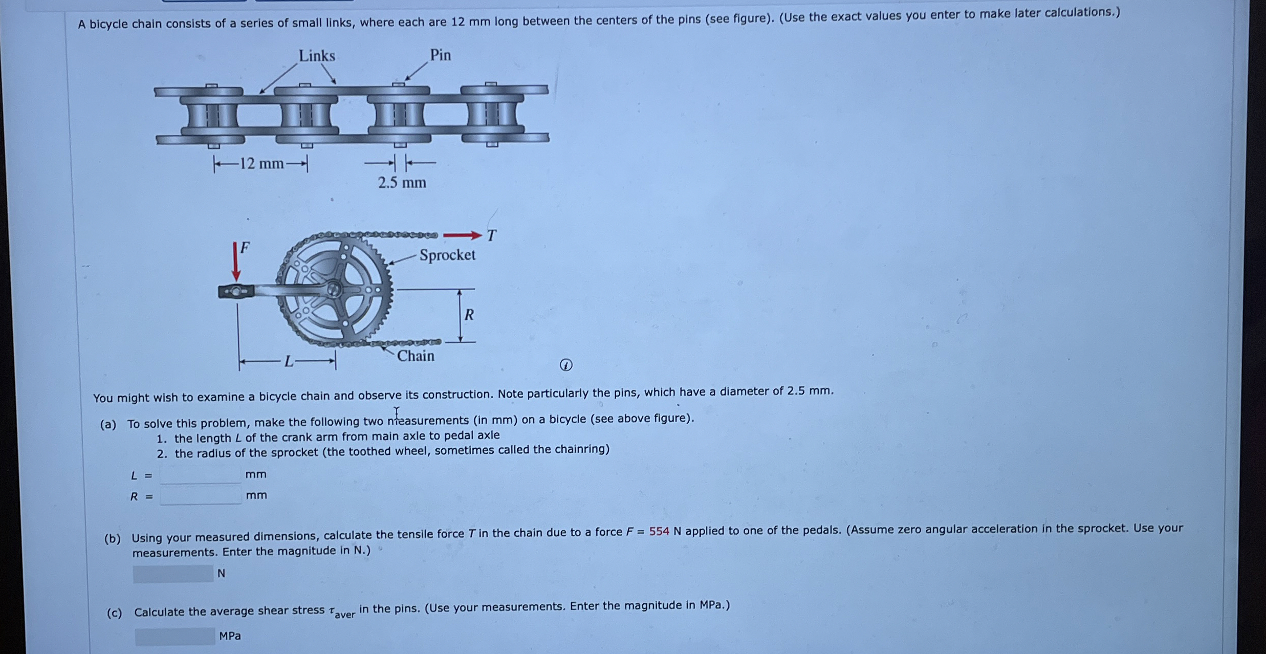 A bicycle chain consists of a series of small
