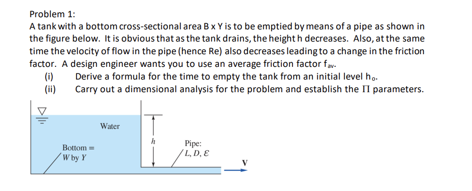 Problem 1 : A tank with a bottom cross -