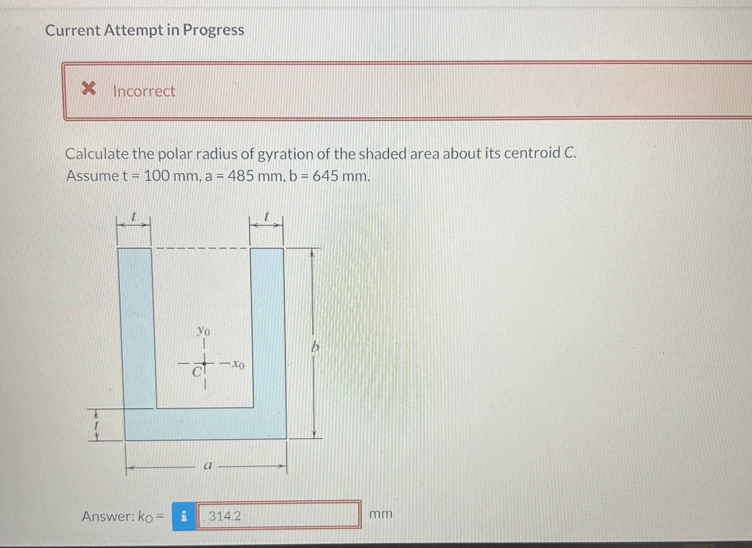 Current Attempt in Progress Incorrect Calculate