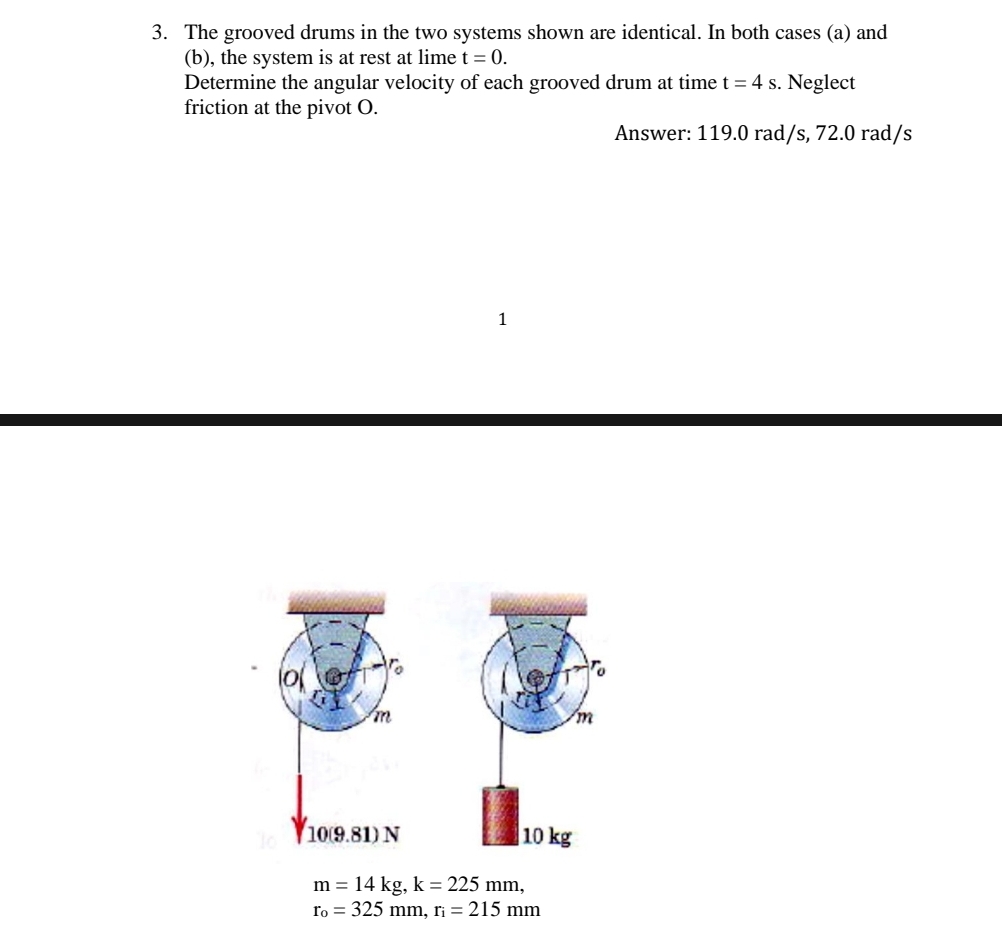 The grooved drums in the two systems shown are