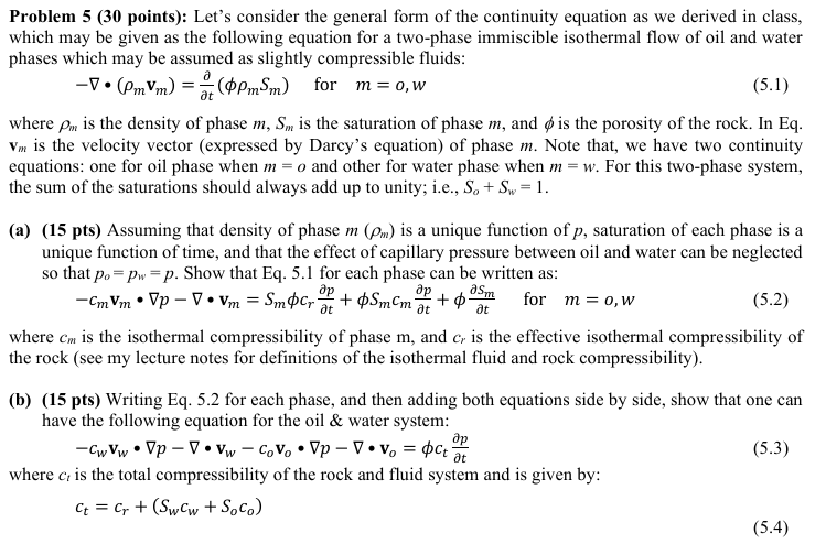 3 0 points - grad * ( \ rho _ ( m ) v _ ( m ) ) =