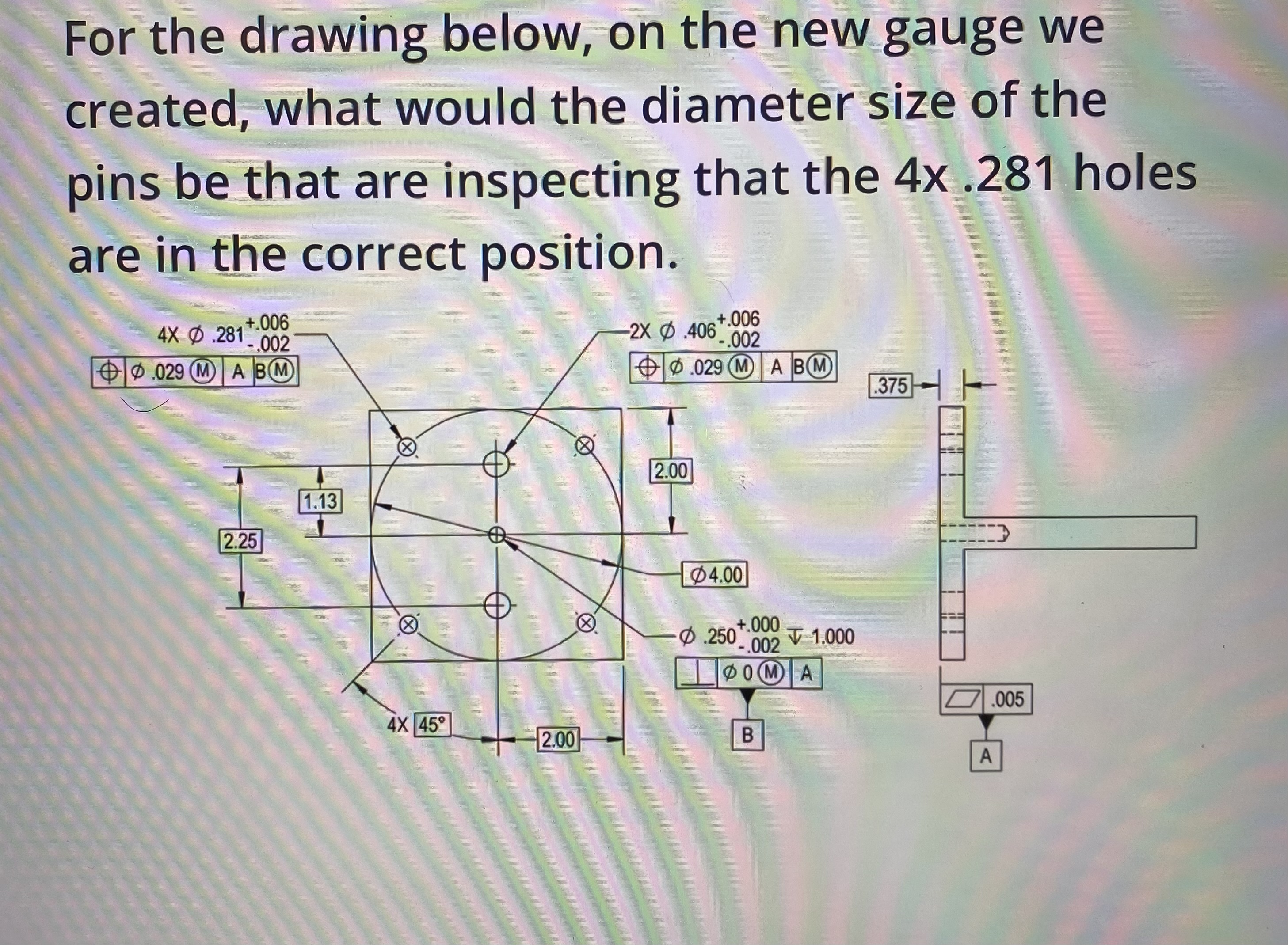 For the drawing below, on the new gauge we