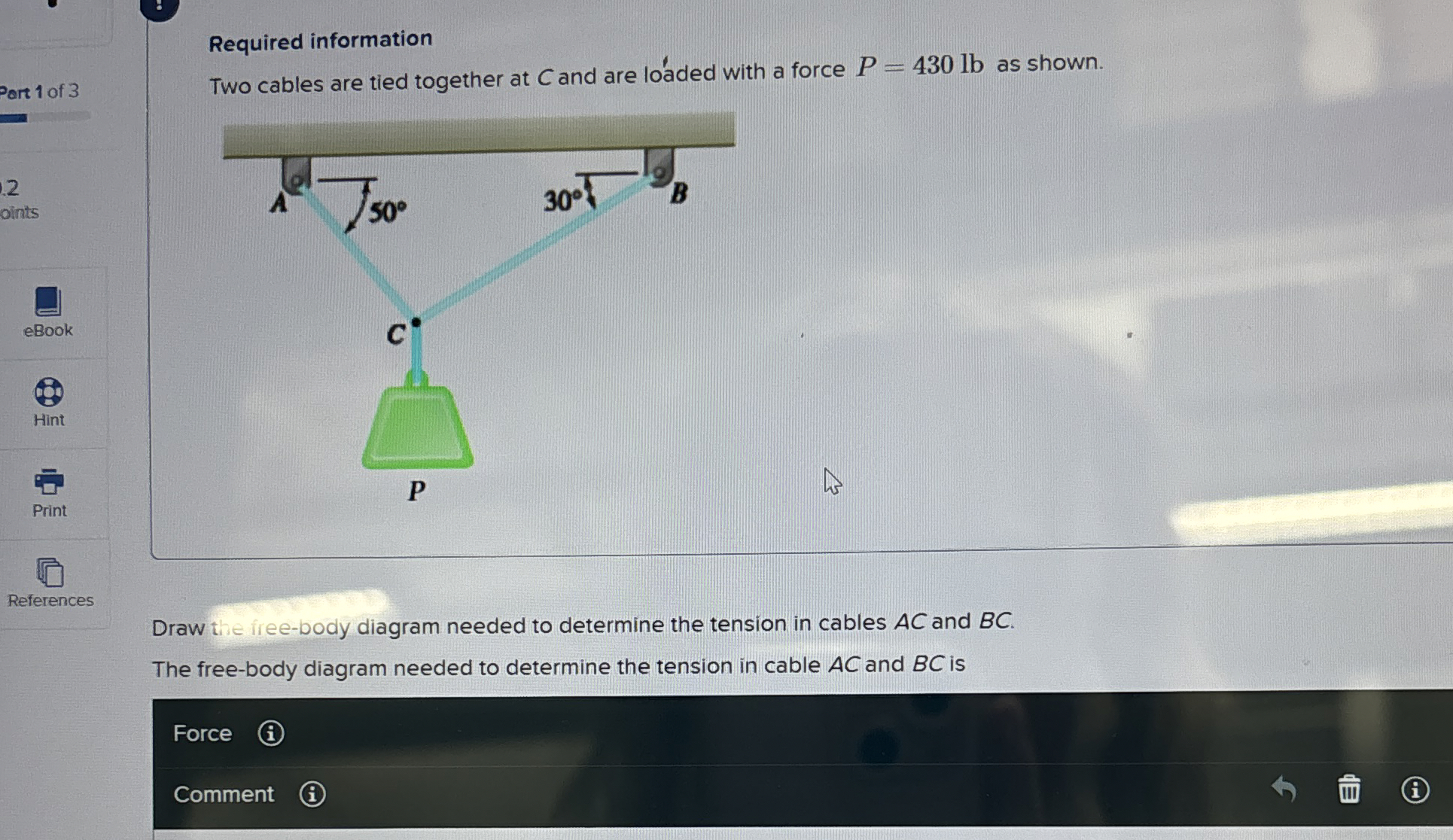 Required information Two cables are tied together