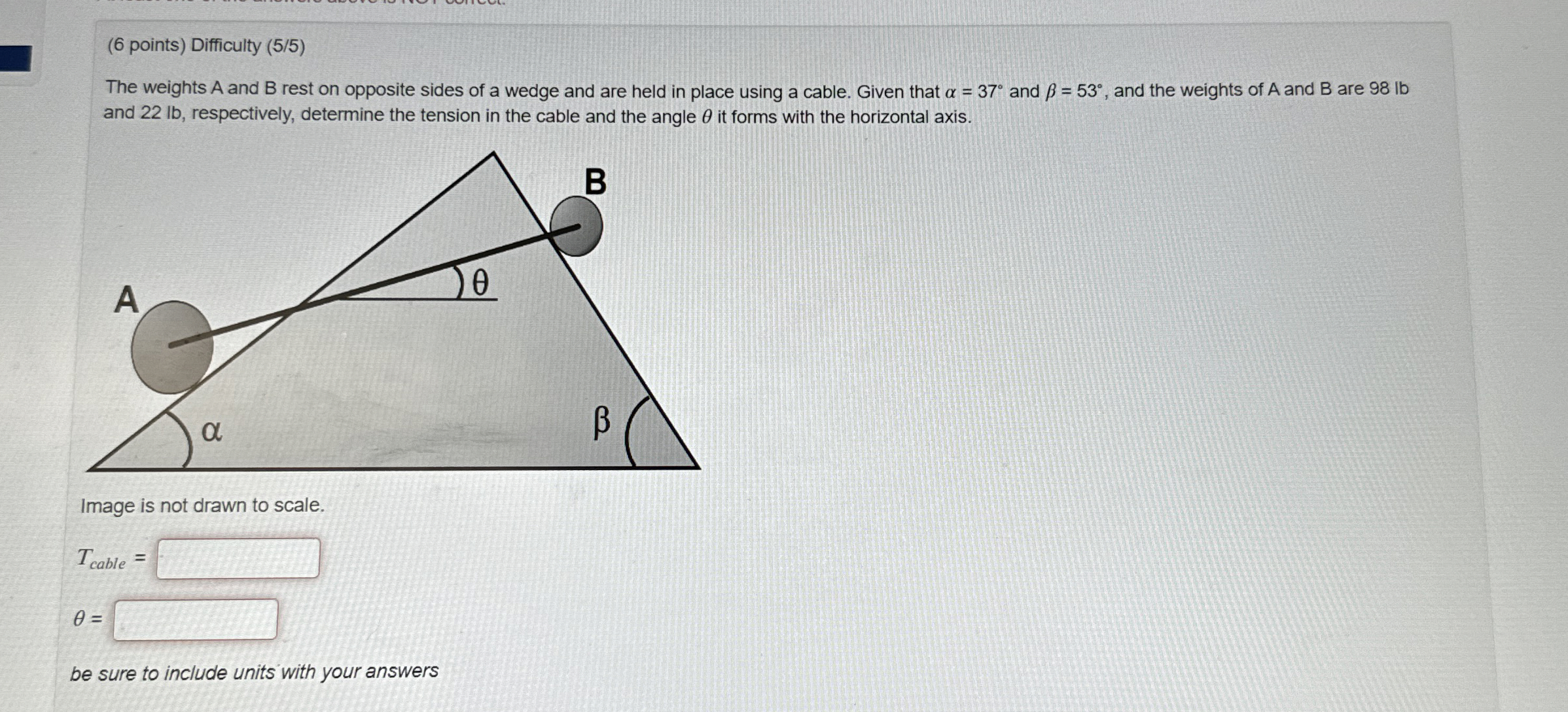 ( 6 points ) Difficulty ( 5 5 ) The weights A and