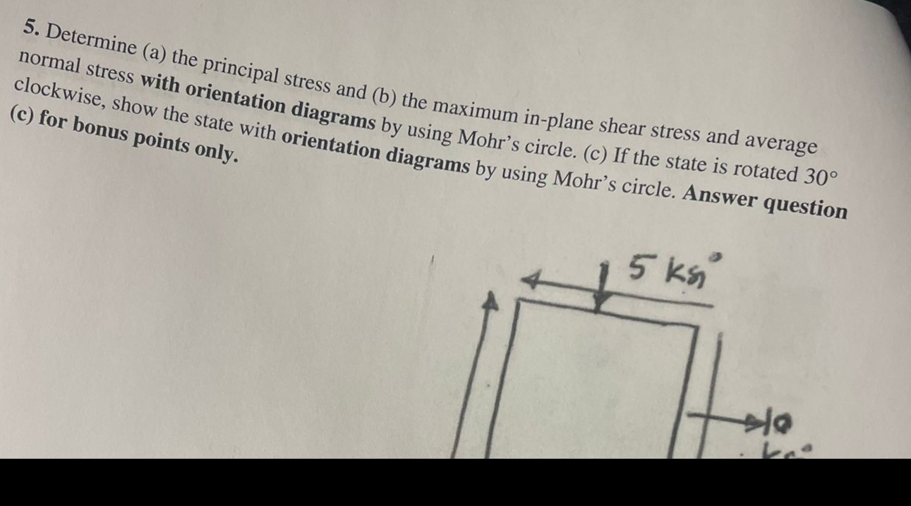 Determine ( a ) the principal stress and ( b )