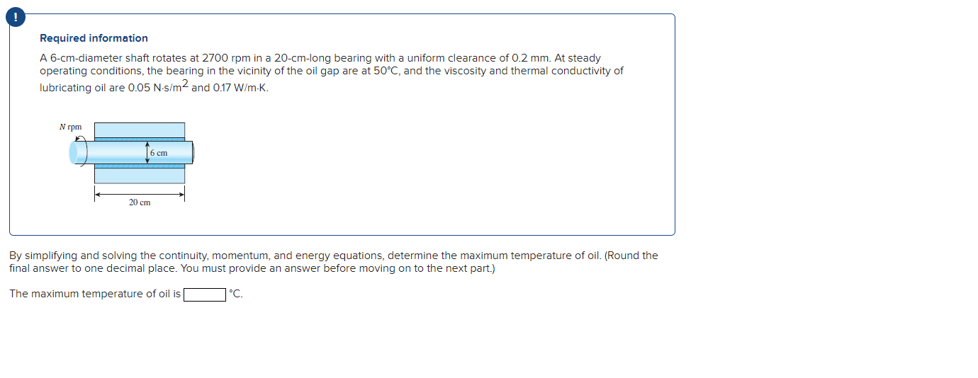 Required information A 6 - cm - diameter shaft