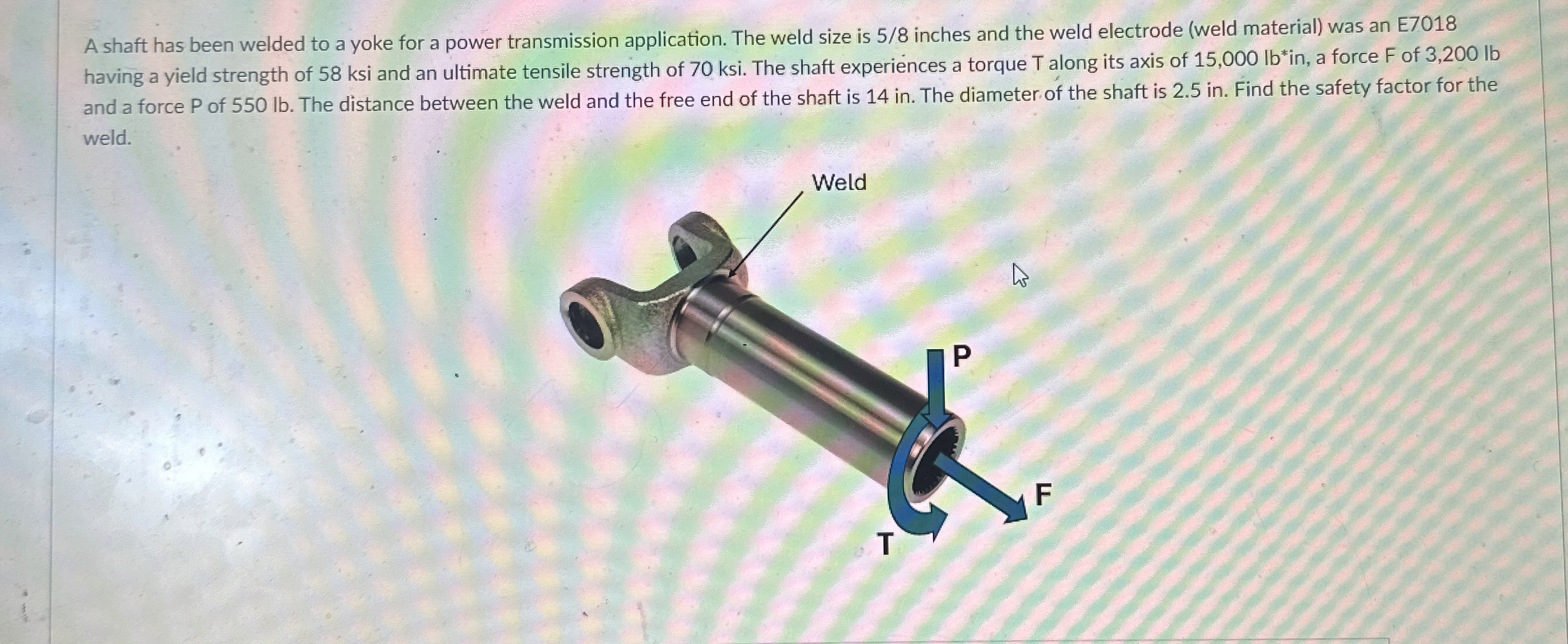 A shaft has been welded to a yoke for a power