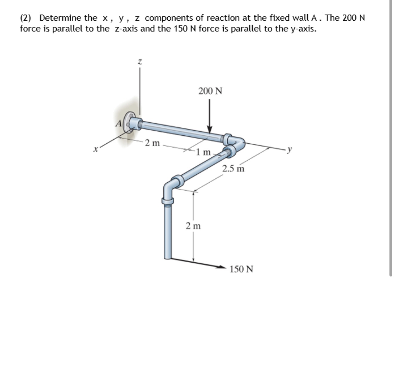 ( 2 ) Determine the x , y , z components of