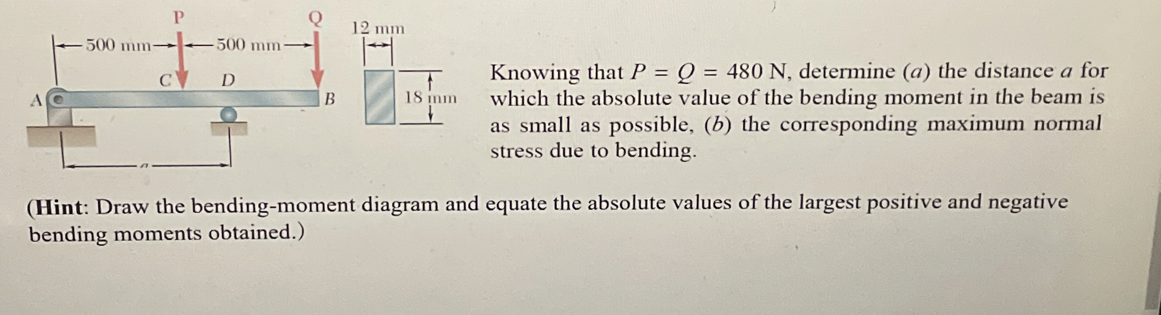Knowing that P = Q = 4 8 0 N , determine ( a )