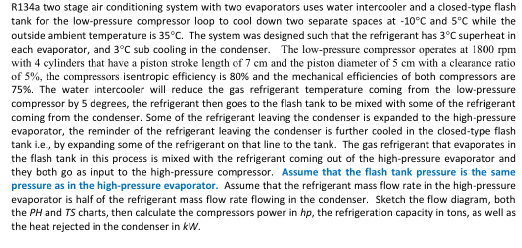 R 1 3 4 a two stage air conditioning system with