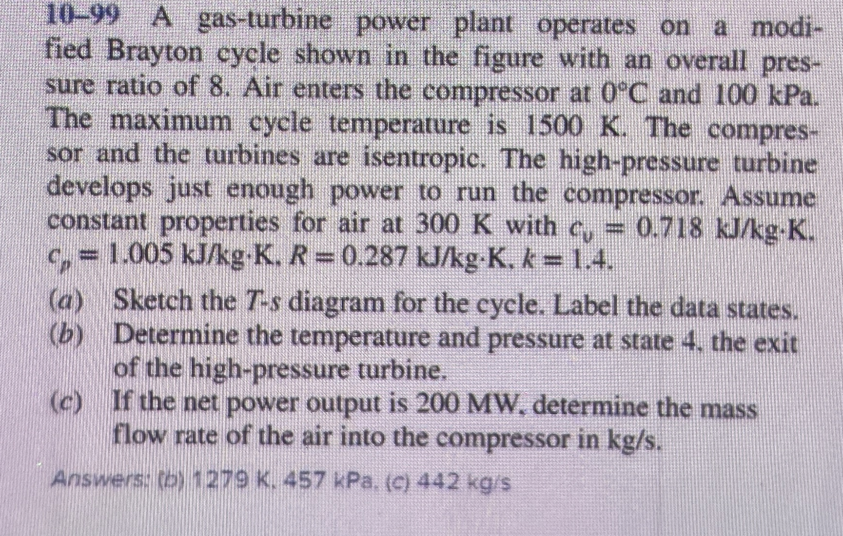 1 0 - 9 9 A gas - turbine power plant operates on