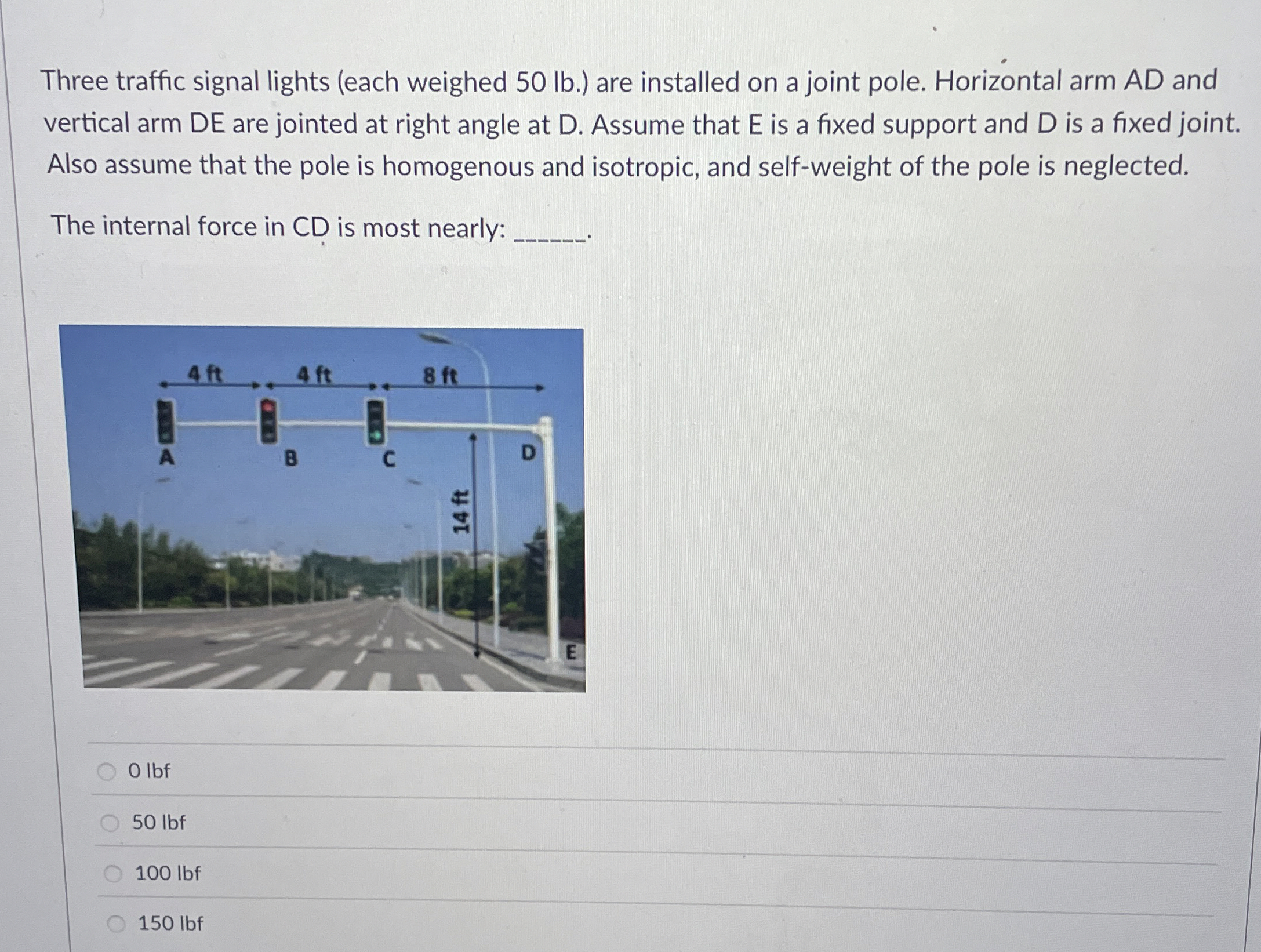 Three traffic signal lights ( each weighed 5 0 lb