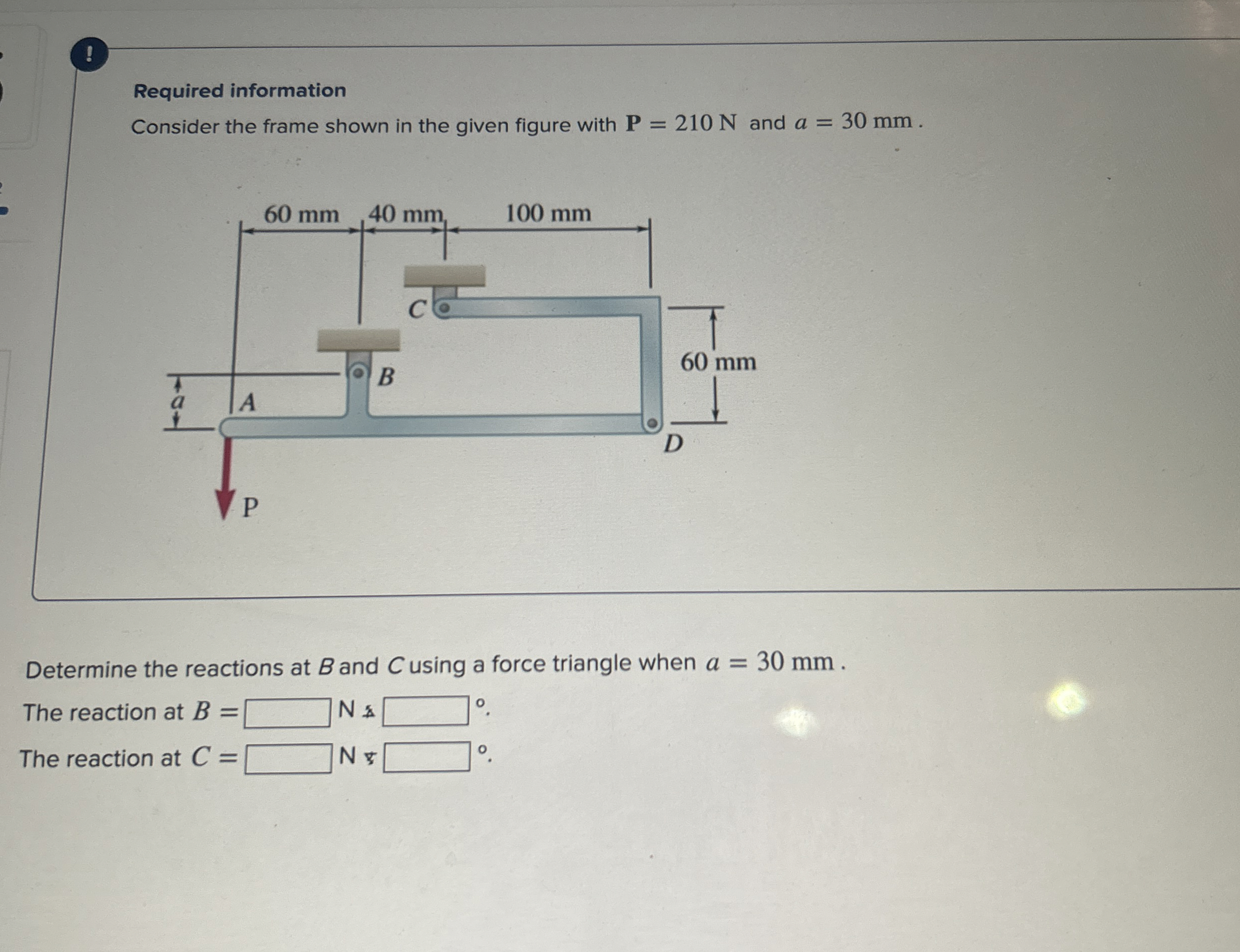 Required information Consider the frame shown in