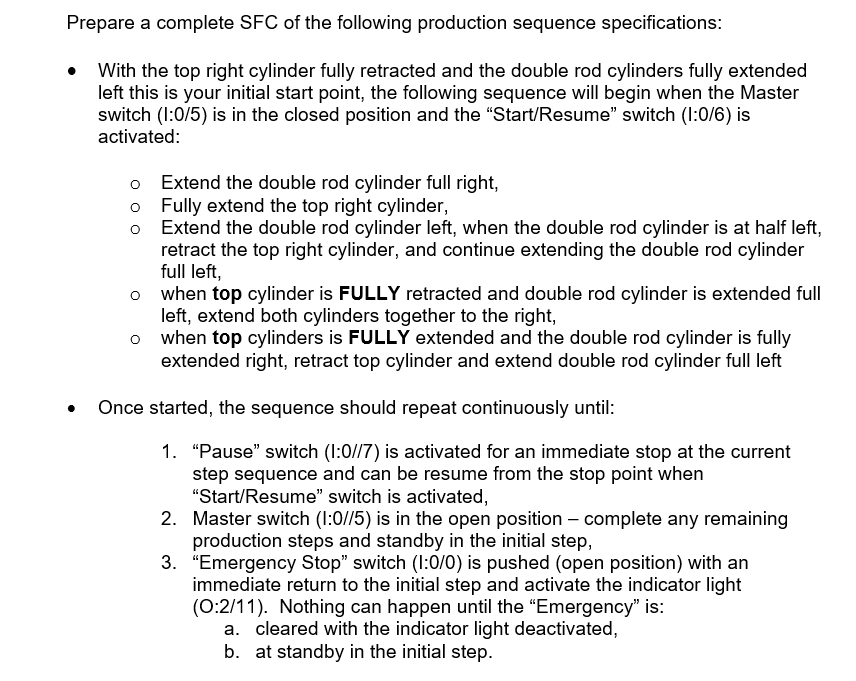 Prepare a complete SFC of the following