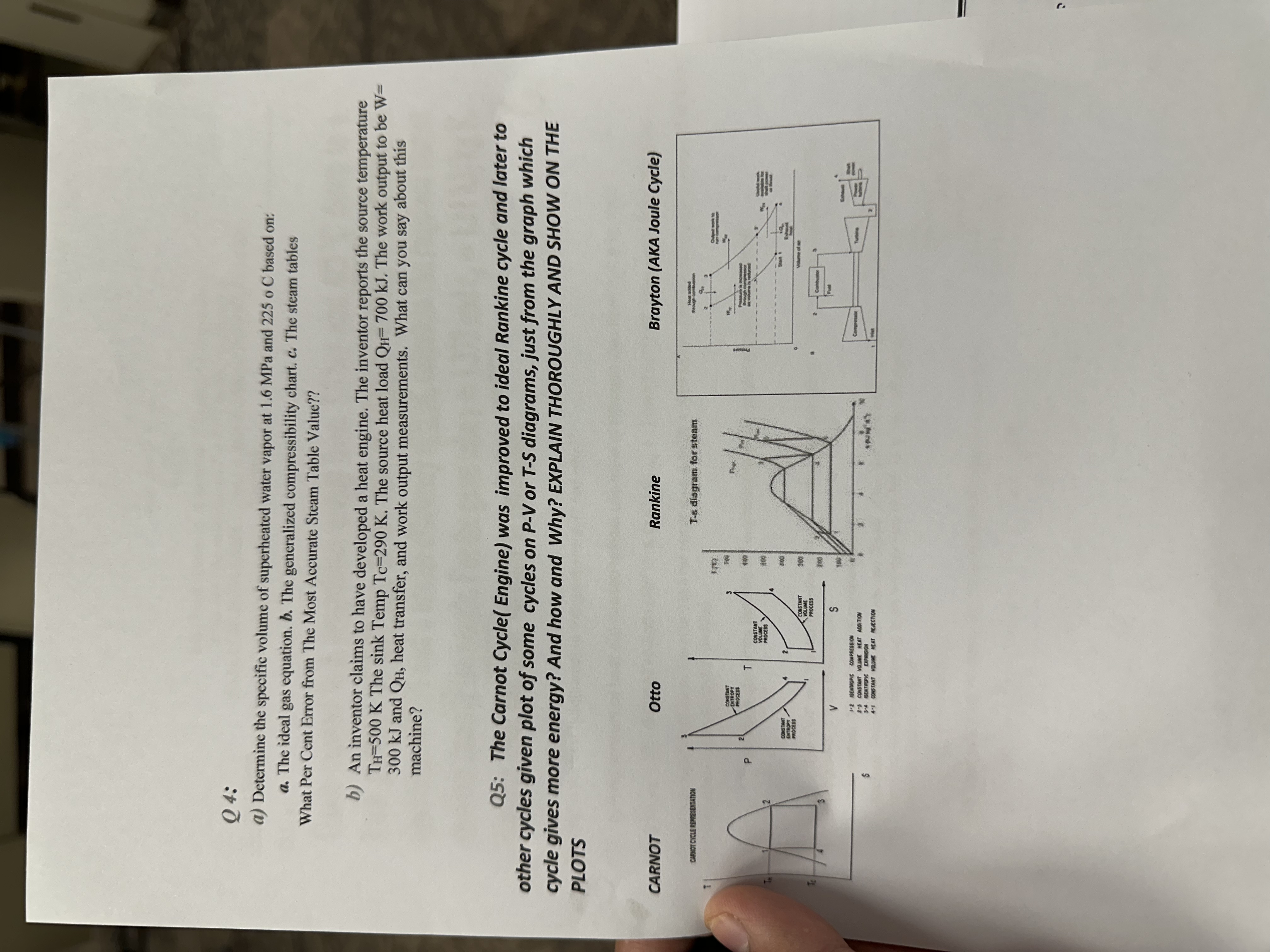 Q 4 : a ) Determine the specific volume of