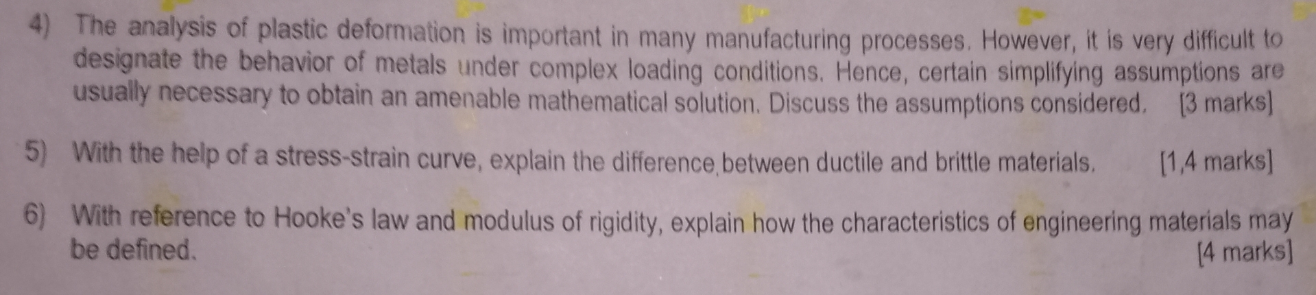 1 . The analysis of plastic deformation is