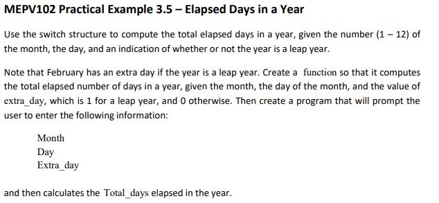 MEPV 1 0 2 Practical Example 3 . 5 - Elapsed Days