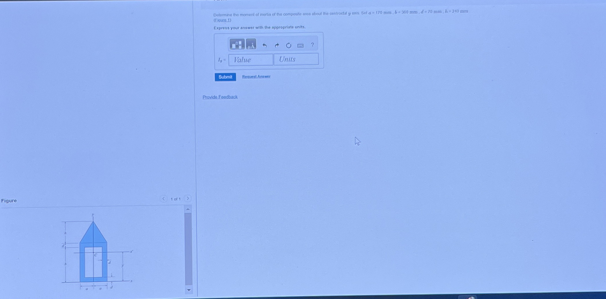 Determine the moment of inertia of the composite