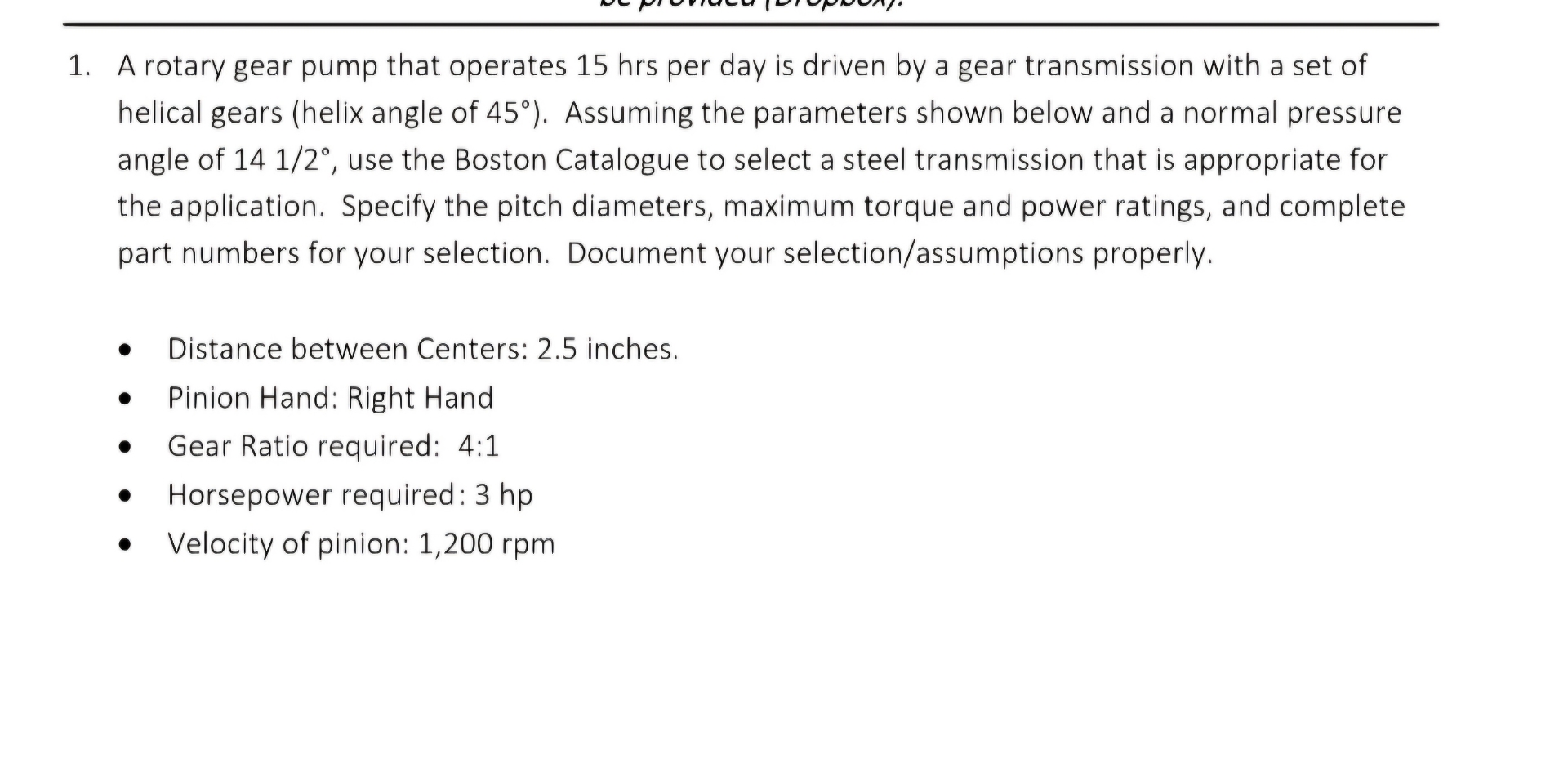 A rotary gear pump that operates 1 5 hrs per day
