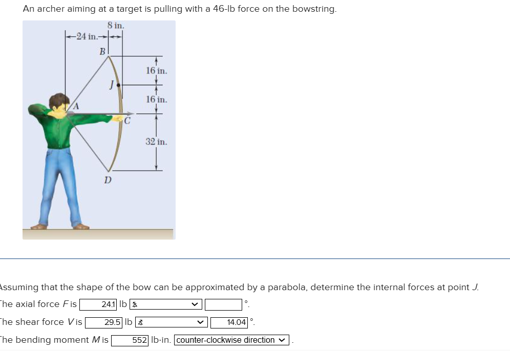 An archer aiming at a target is pulling with a 4