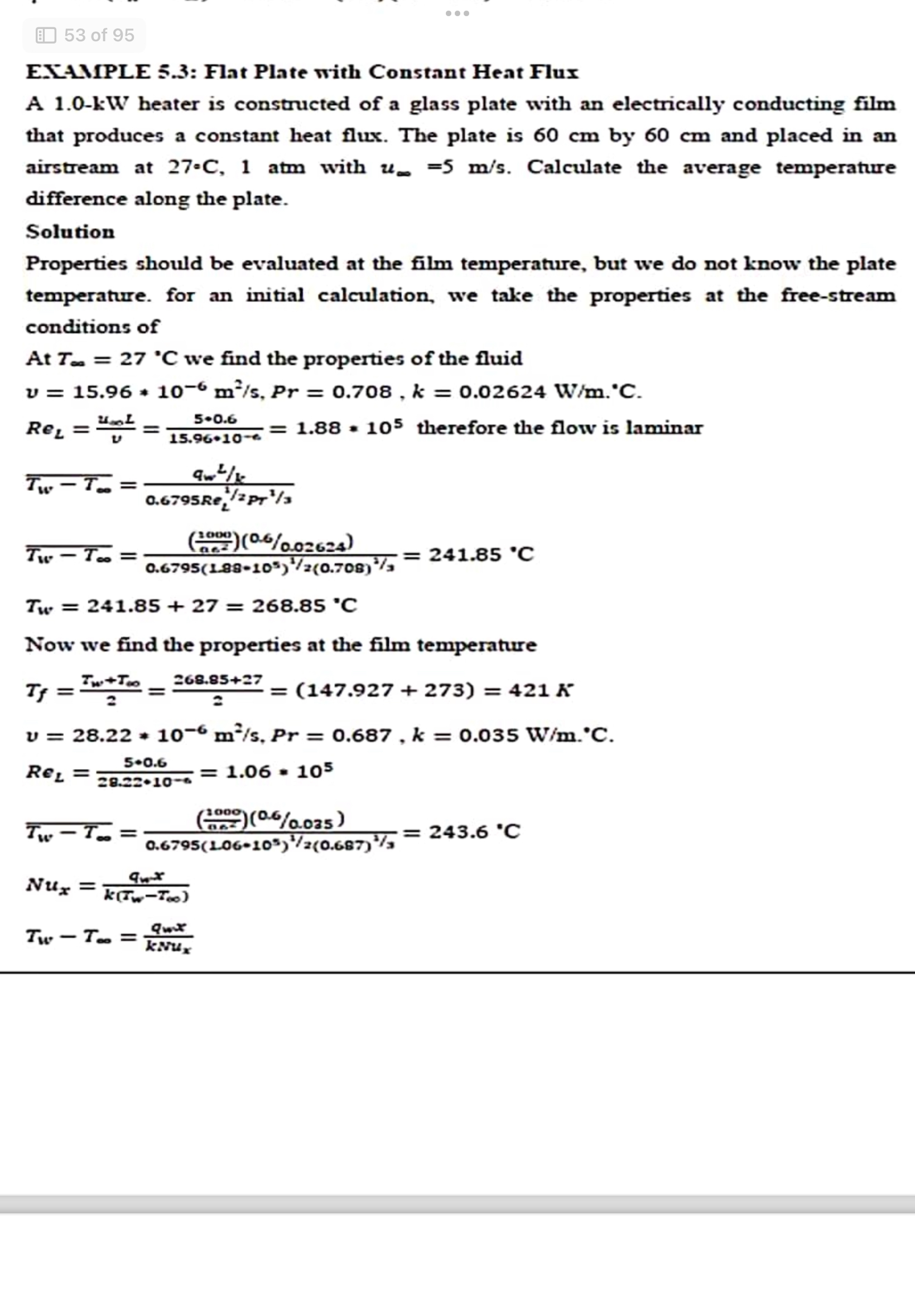 ( 5 3 of 9 5 EXAMPLE 5 . 3 : Flat Plate with