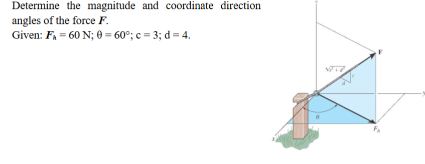 Determine the magnitude and coordinate direction