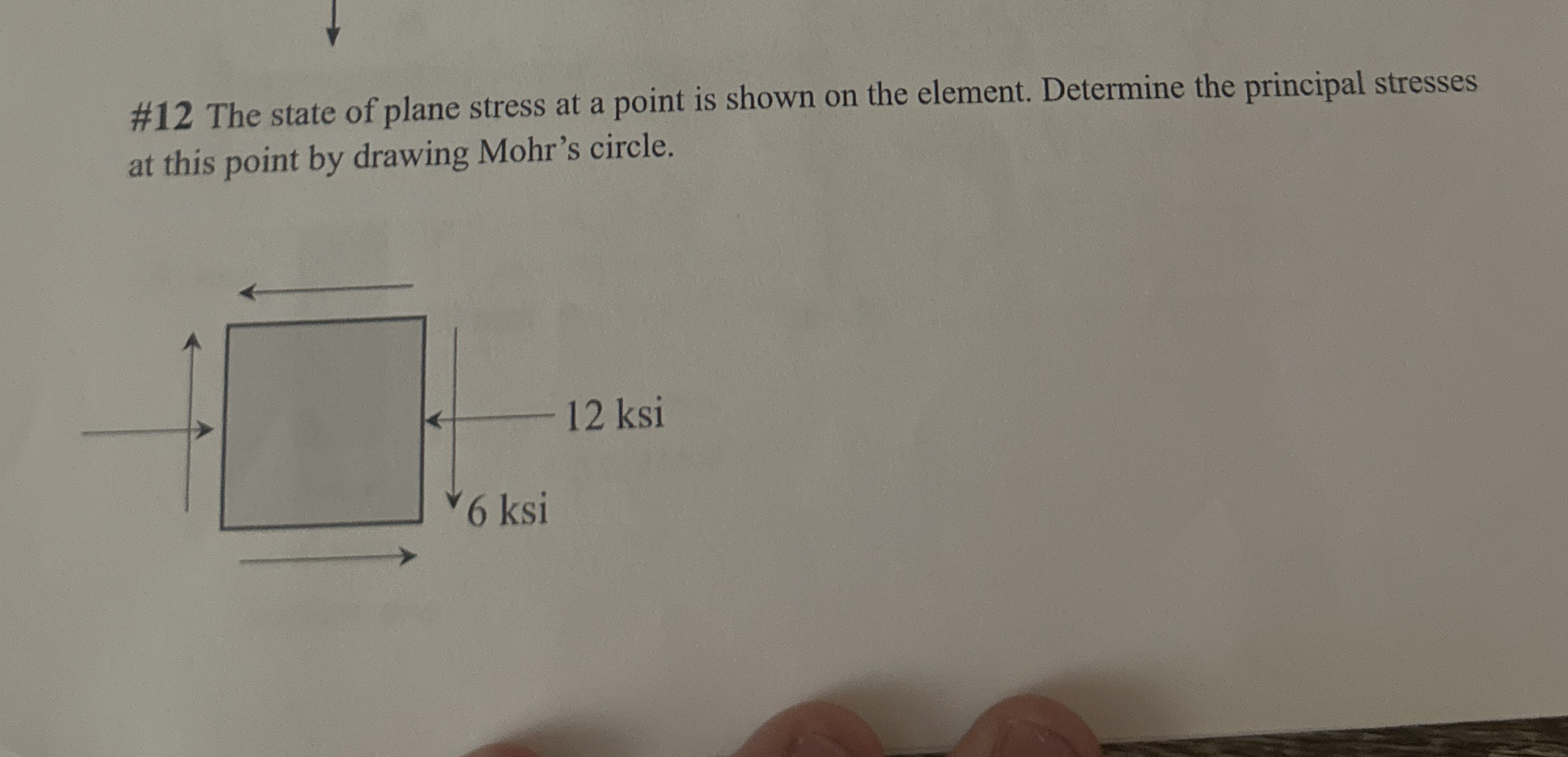 # 1 2 The state of plane stress at a point is
