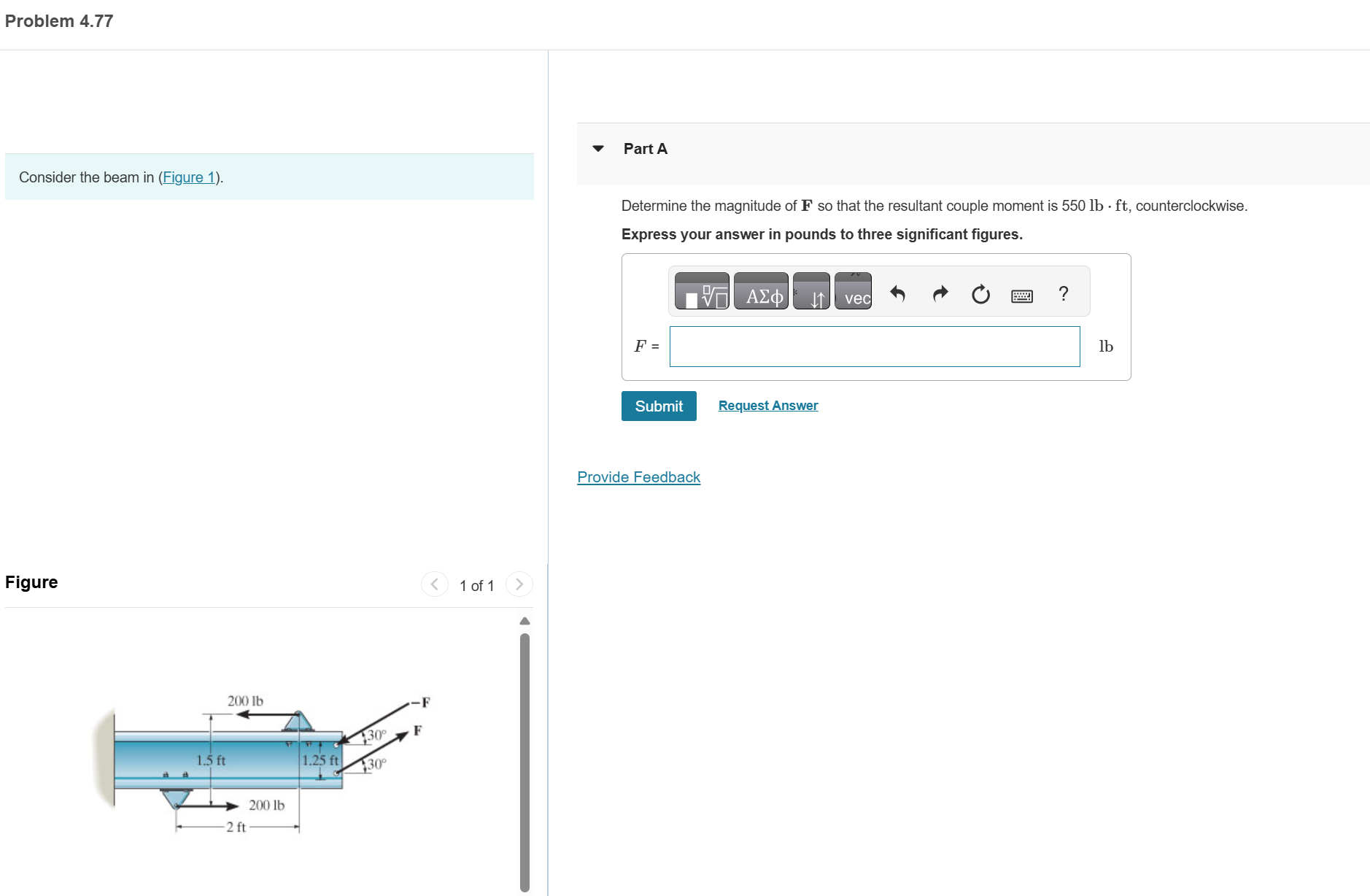Consider the beam in ( Figure 1 ) . Part A
