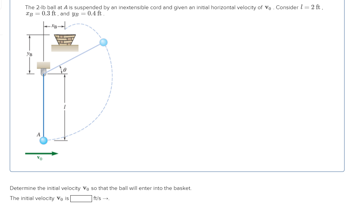 The 2 - lb ball at A is suspended by an