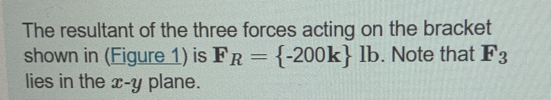 Determine the magnitude of F 1 . The resultant of