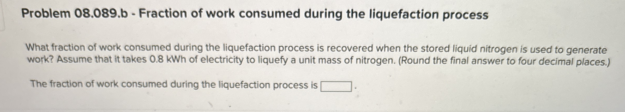 Problem 0 8 . 0 8 9 - Cryogenic energy storage (