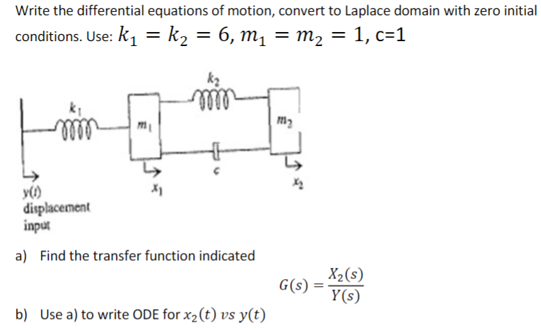 Write the differential equations of motion,