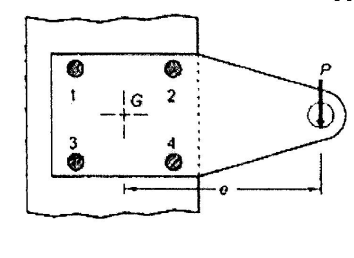 A bracket connection is made with four bolts, as