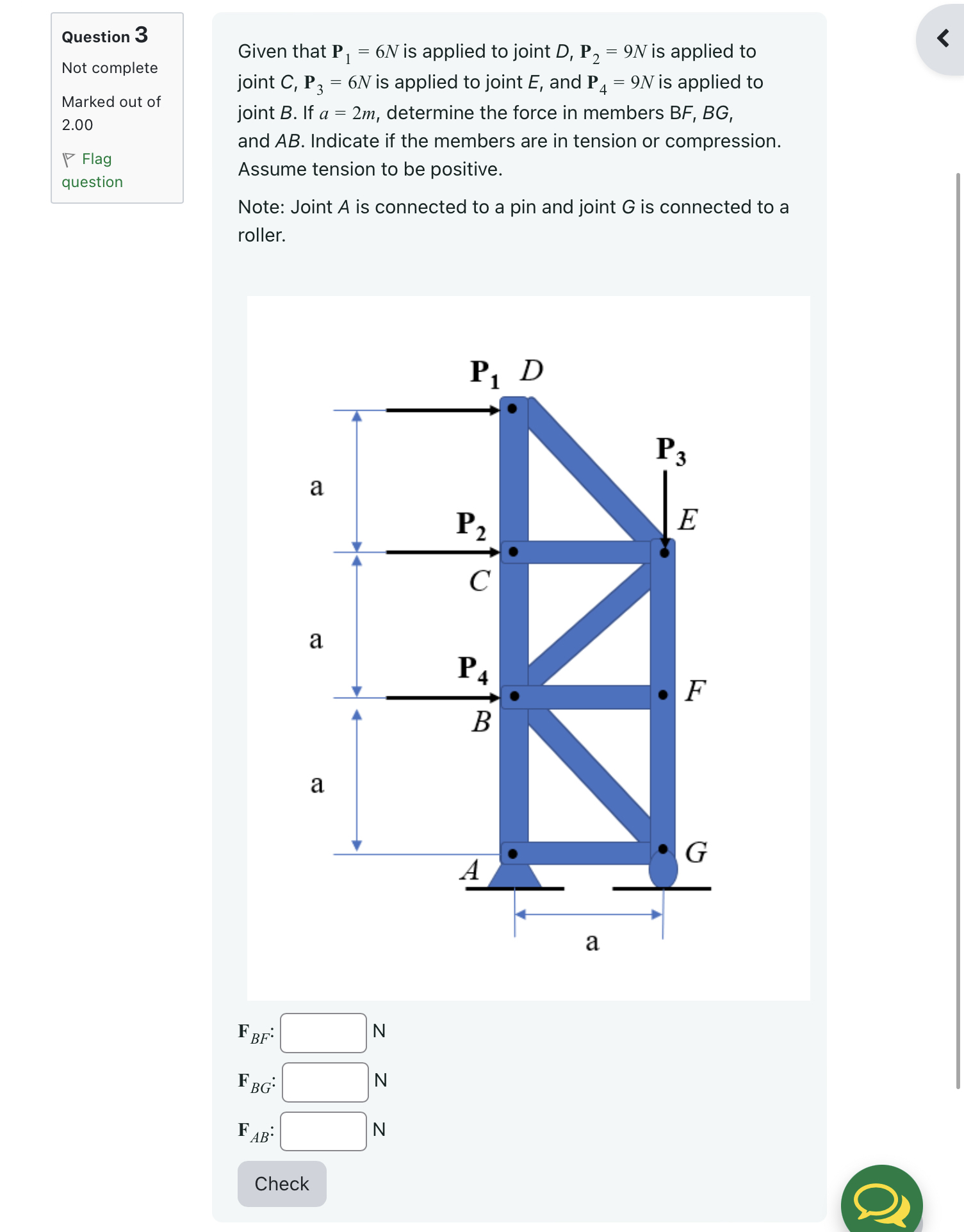 Question 3 Not complete Marked out of 2 . 0 0 | F