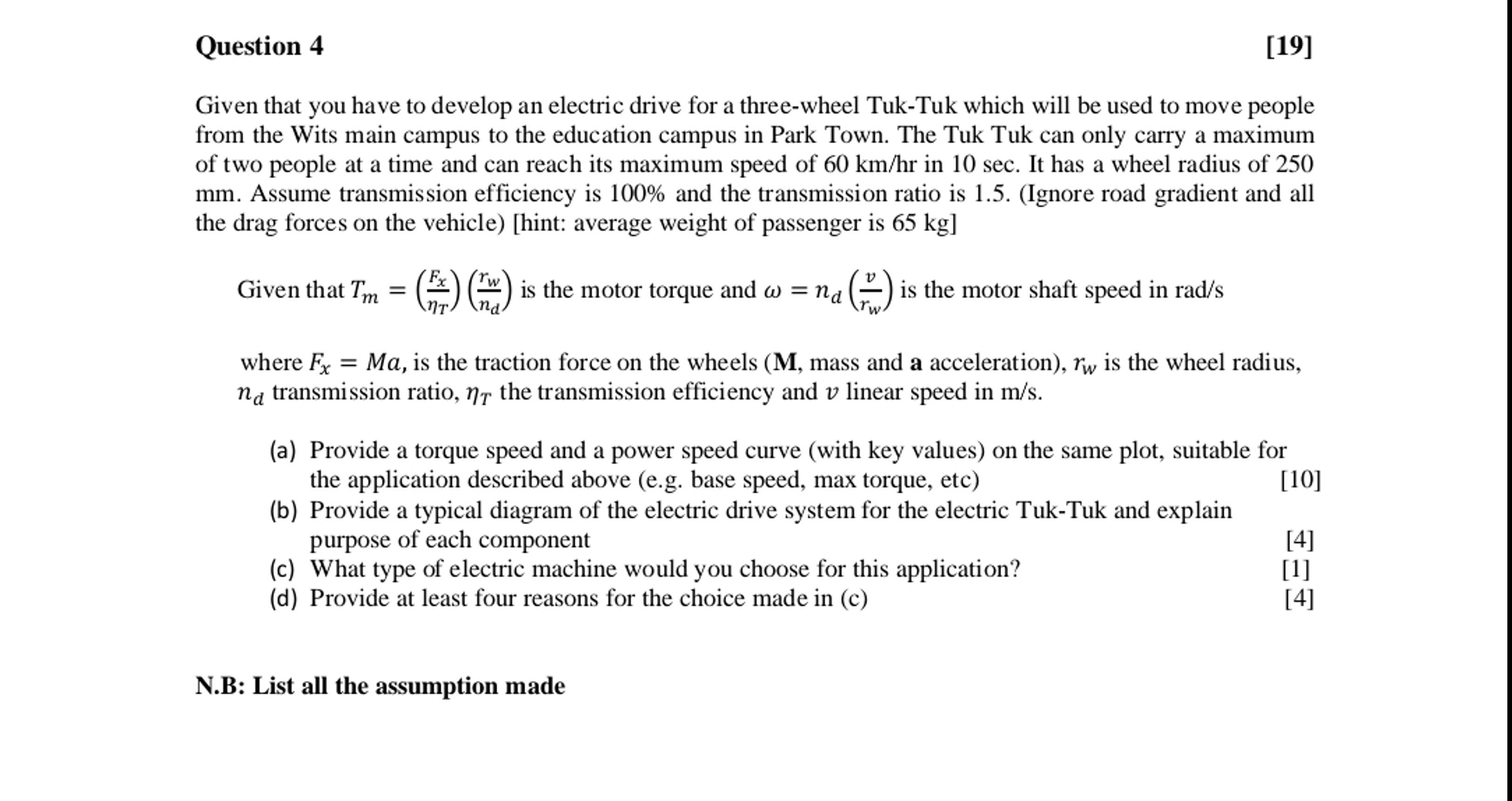 Question 4 Given that you have to develop an