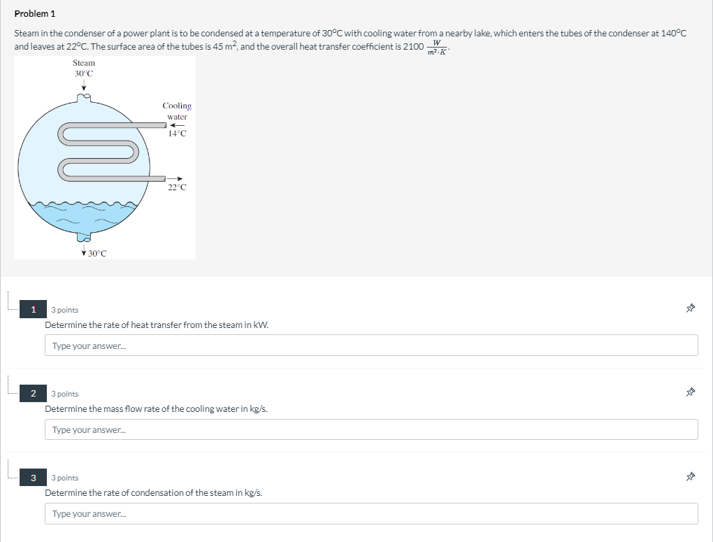 1 3 points Determine the rate of heat transfer