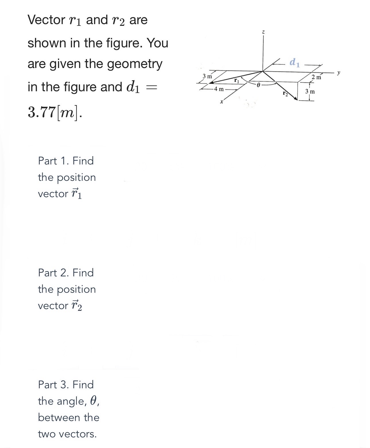 Vector r 1 and r 2 are shown in the figure. You