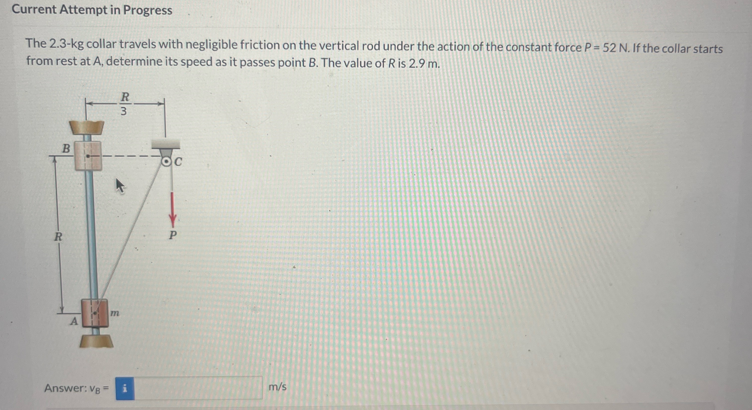 The 1 . 2 - kg collar is released from rest at A