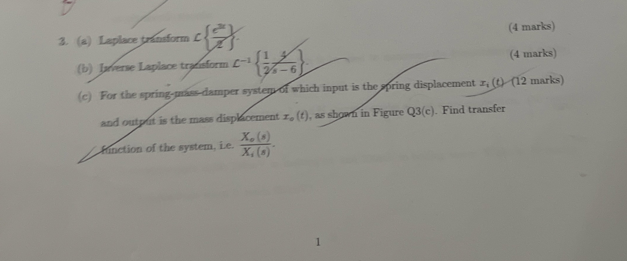 ( a ) Laplace ty anstorm C { e 3 x 2 } ( 4 marks