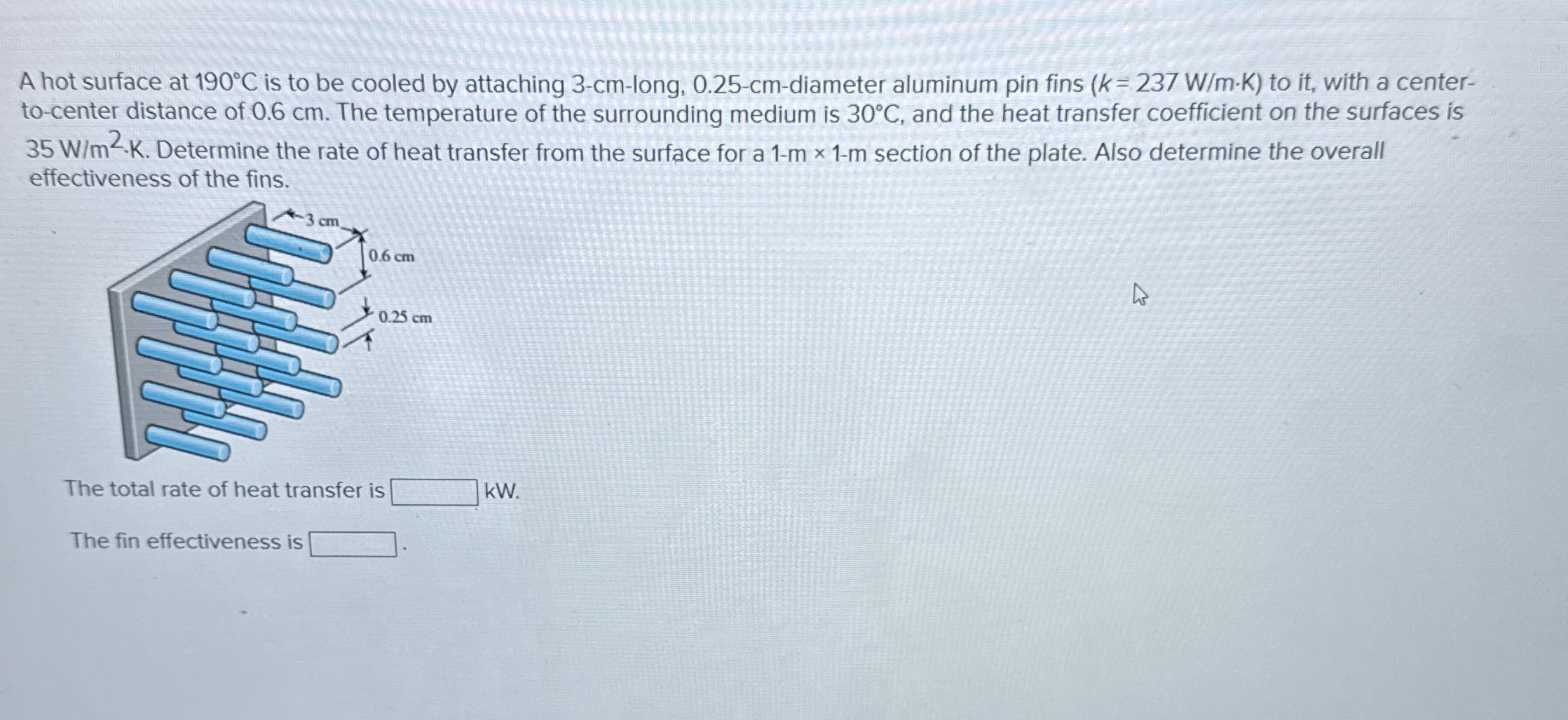 A hot surface at 1 9 0 C is to be cooled by
