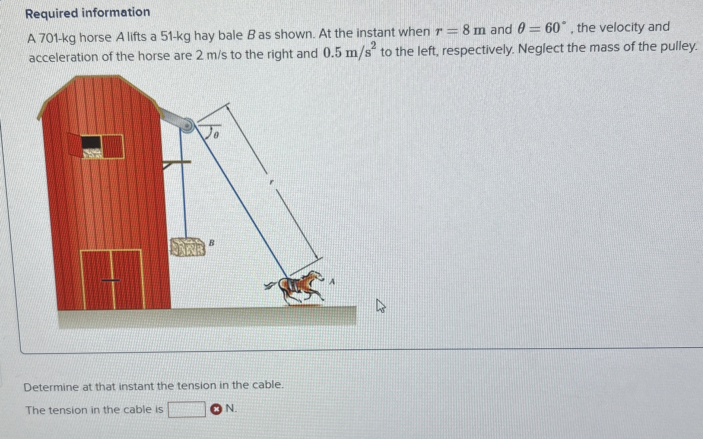 Required information A 7 0 1 - kg horse A lifts a