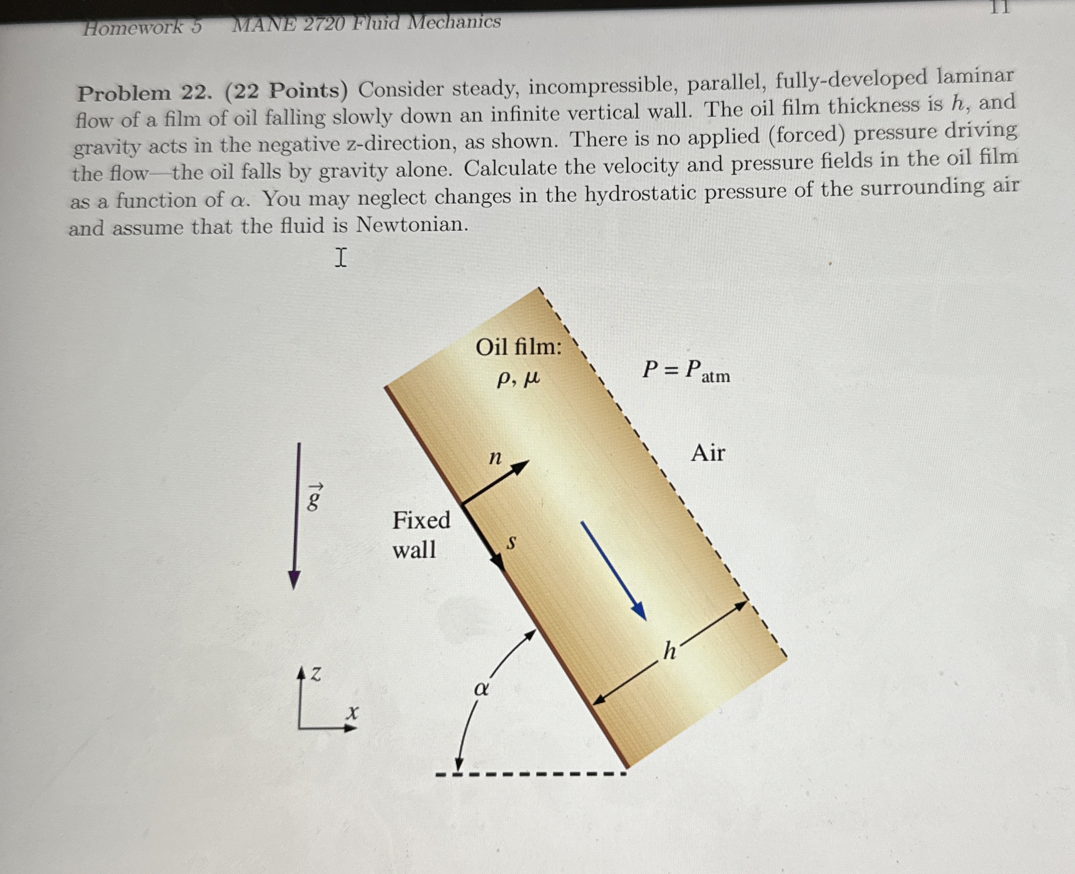 Homework 5 MANE 2 7 2 0 Fluid Mechanics Problem 2