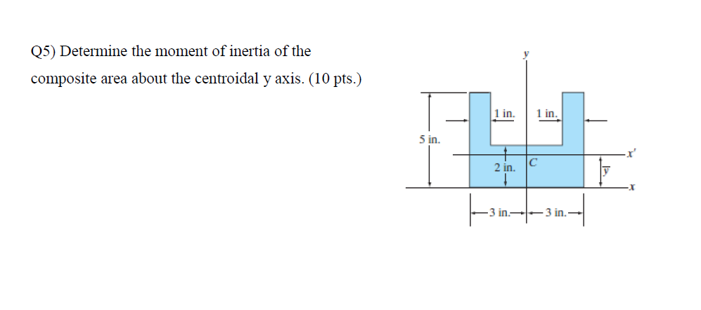 Q 5 ) Determine the moment of inertia of the