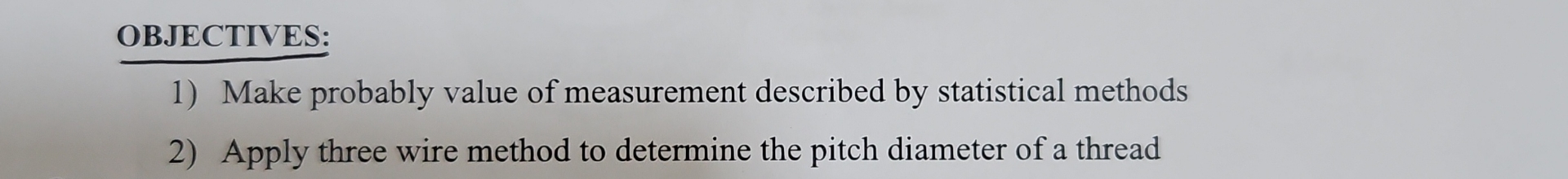 OBJECTIVES: Make probably value of measurement