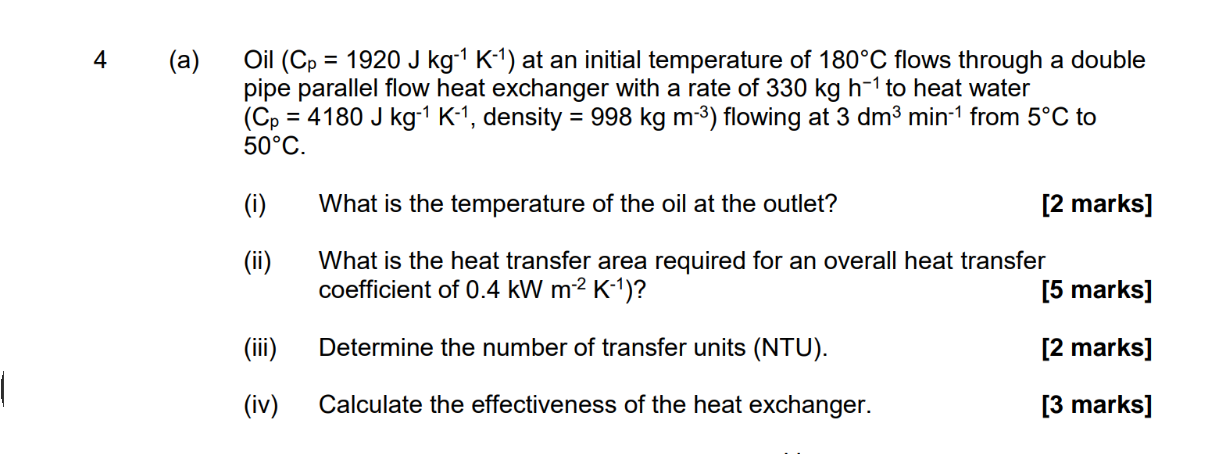 ( a ) Oil ( C p = 1 9 2 0 ( J ) k g - 1 K - 1 )