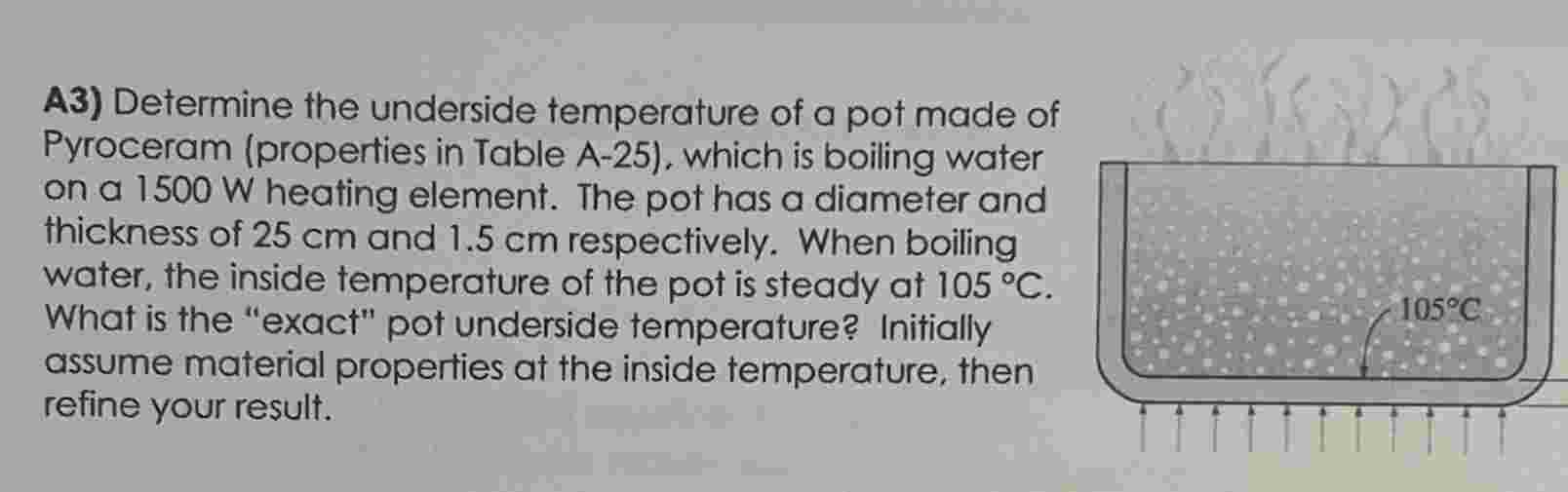 A 3 ) Determine the underside temperature of a