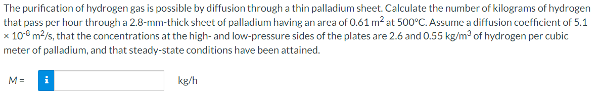The purification of hydrogen gas is possible by