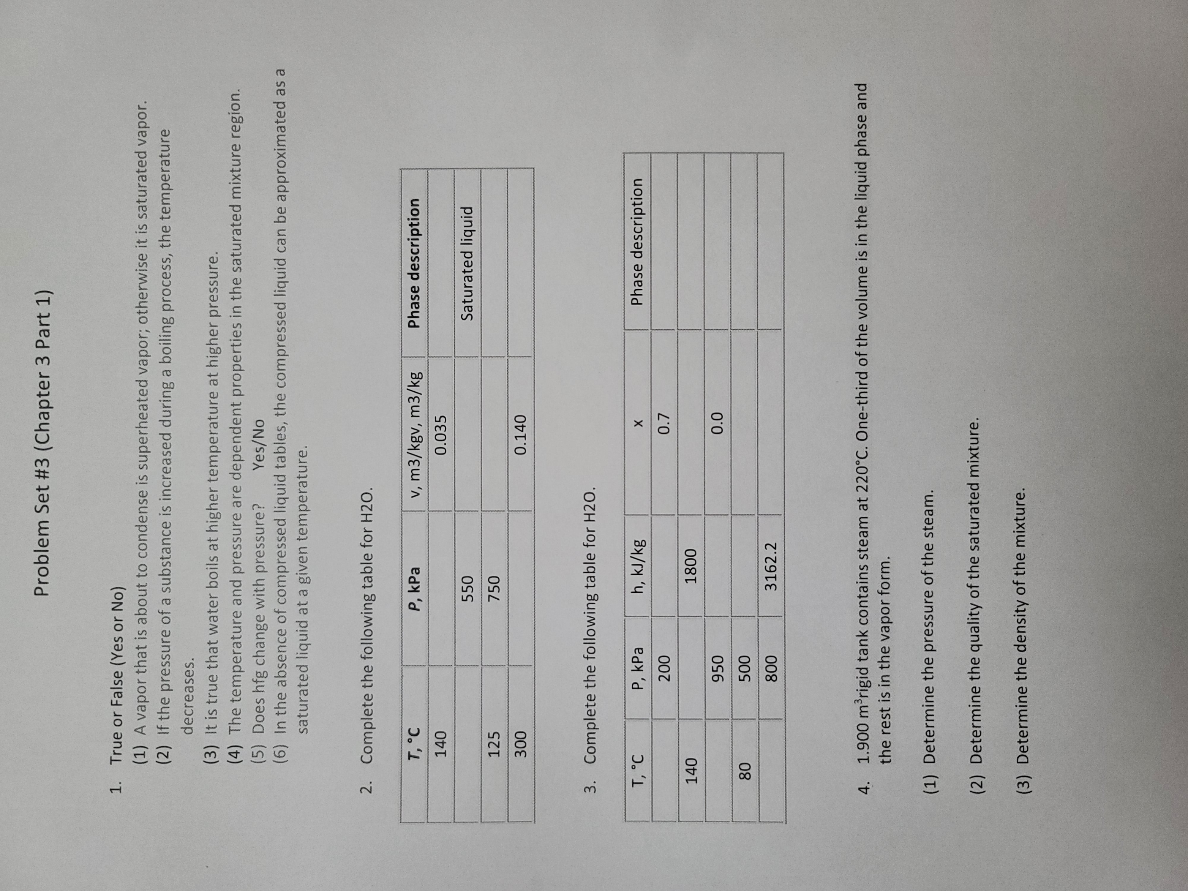 Problem Set # 3 ( Chapter 3 Part 1 ) True or